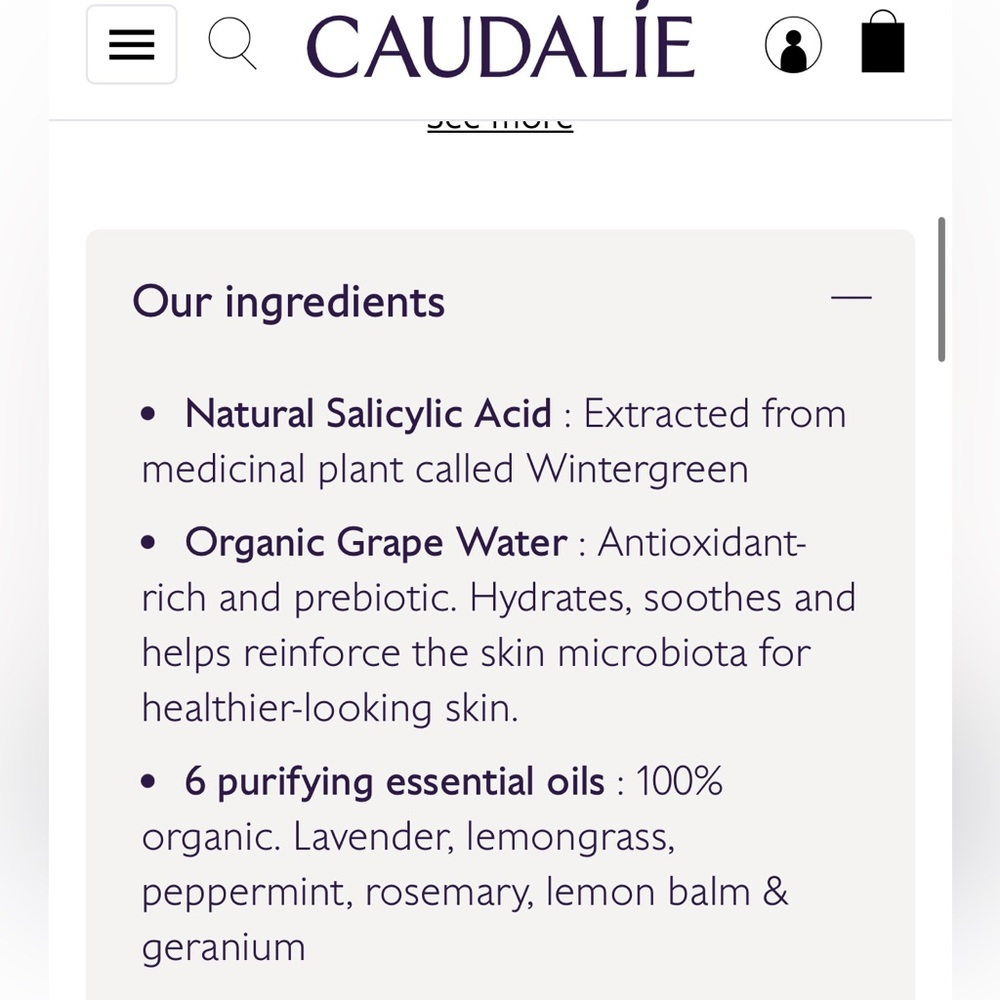 Caudalie Vinopure Purifying Gel Cleanser 2x 75ml French beauty - Picture 6 of 8